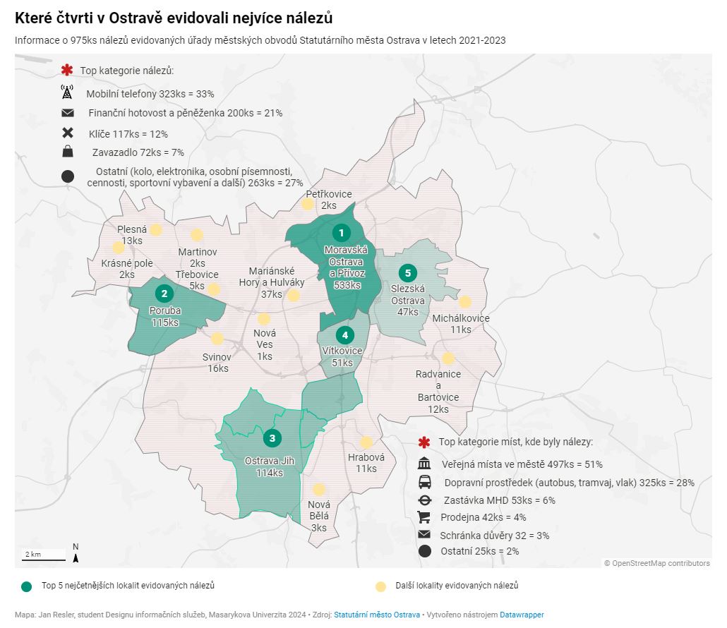 Open Data from statutory city Ostrava - Losses and finds